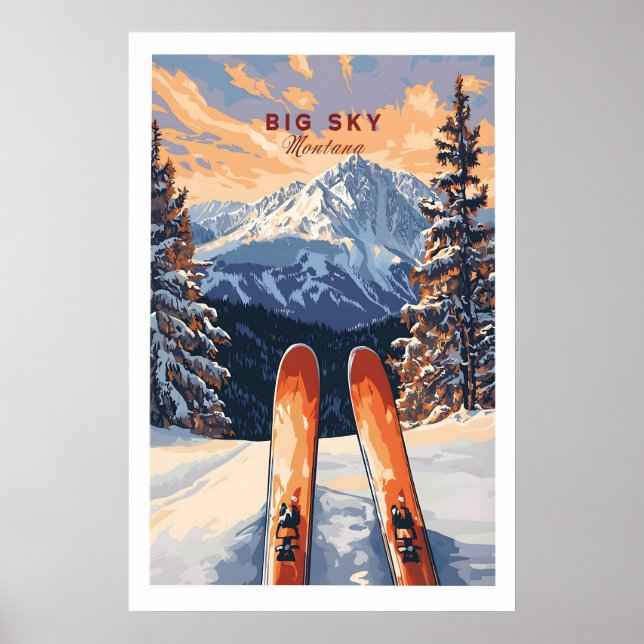 Big Sky Wall Art Poster - Ski Print 1 (Frente)