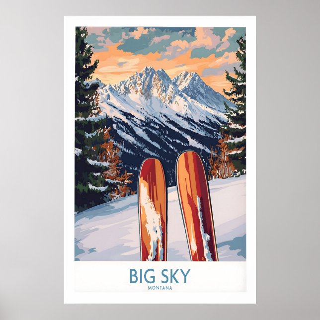 Big Sky Wall Art Ski Poster 1 (Frente)