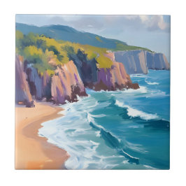 Big Sur, Califórnia Pintura em Aquarela do Oceano
