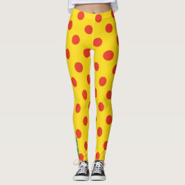 Big Top Dots: Leggings Amarelo e Vermelho com Boli