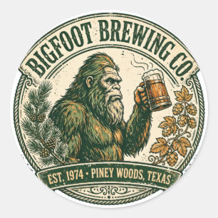 Bigfoot Brew Co. Etiqueta Adesiva Vintage