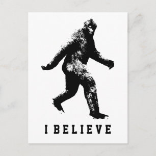 Bigfoot Eu Acredito Cartão Postal de Texto Persona