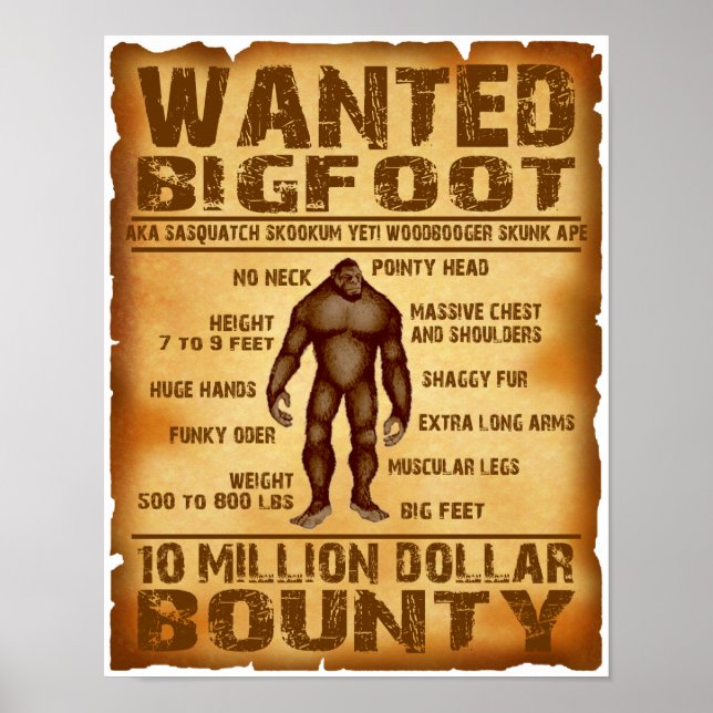 Bigfoot queria Poster 10 Milhões De Dólares (Frente)