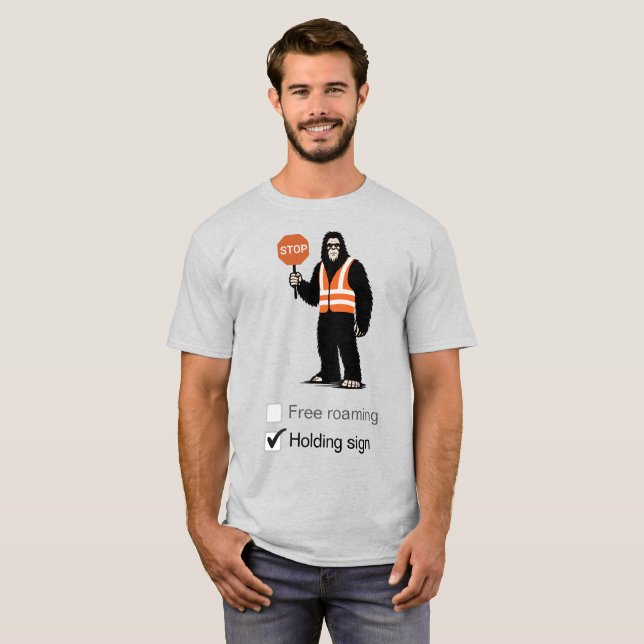 Bigfoot trabalha como camiseta de controlador de t (Frente Completa)