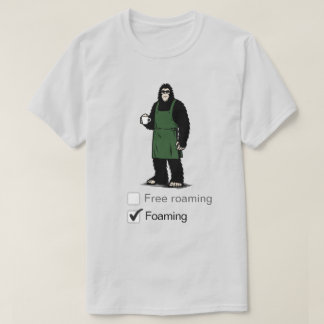 Bigfoot trabalha na camiseta da cafeteria