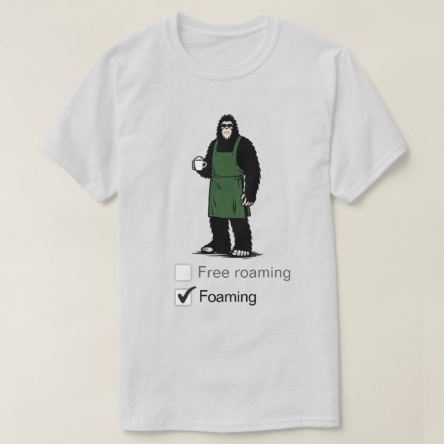 Bigfoot trabalha na camiseta da cafeteria (Frente do Design)