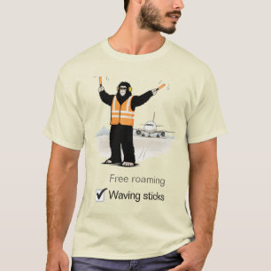 Bigfoot trabalha na camiseta do aeroporto
