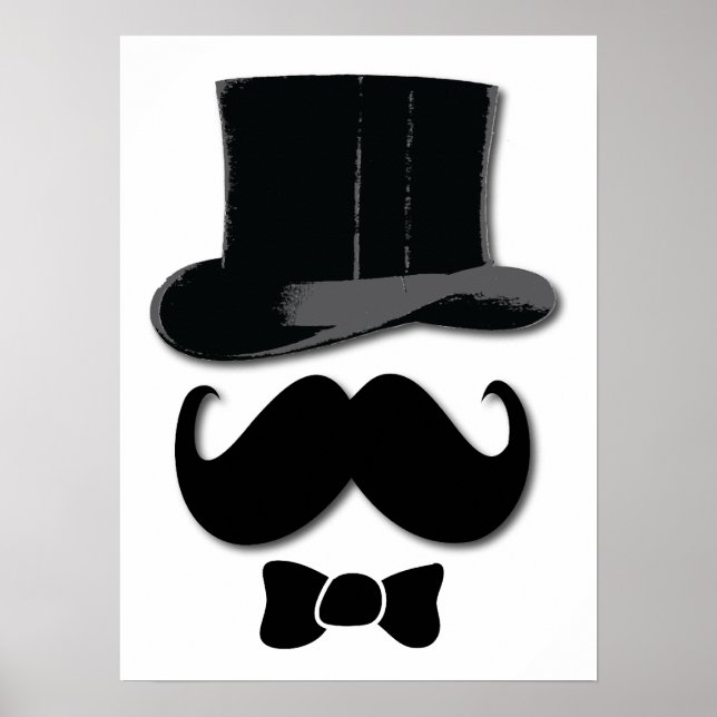 bigode, chapéu de cima e poster arco (Frente)