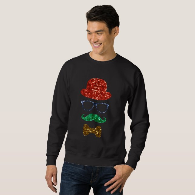 bigode de hipster de natal significa camisa de suo (Frente Completa)