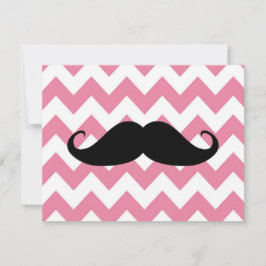 Bigode Negro Engraçado E Padrão De Chevron Rosa
