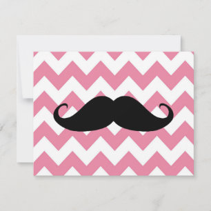 Bigode Negro Engraçado E Padrão De Chevron Rosa