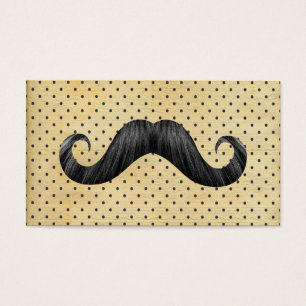 Bigode preto engraçado em bolinhas do amarelo do