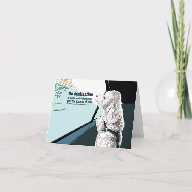 Bijon dog com cartão de nota haiku (Frente)