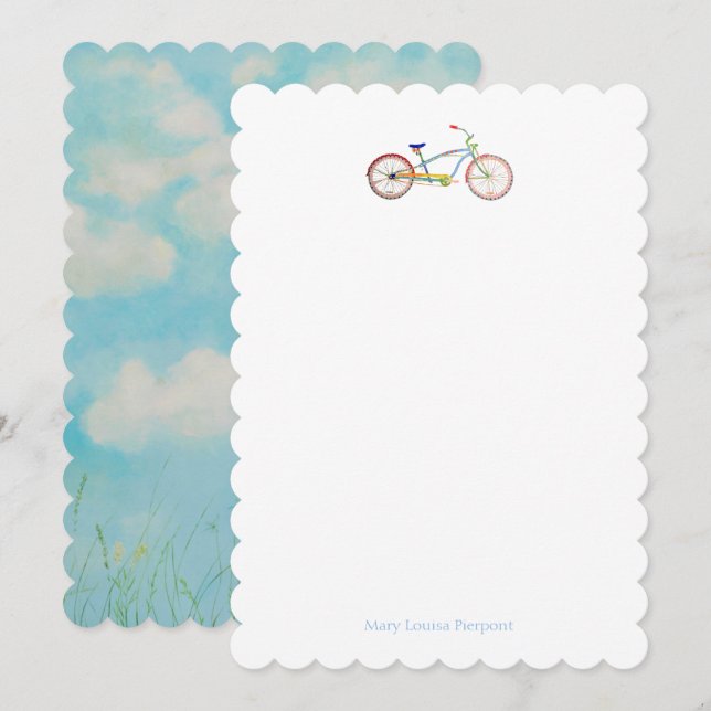 Bike "Cruiser" com cartão de nota (Frente/Verso)