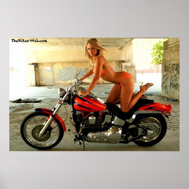 Biker Babe em um Hawg - Poster (Frente)