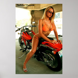 Biker Babe Poster - Bikini Babe Loura