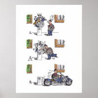 Biker na poster de fossa do Museu