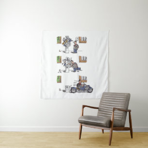 Biker na tapeçaria do Museu