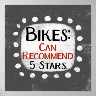 Bikes Review 5 Stars Poster Wall Art