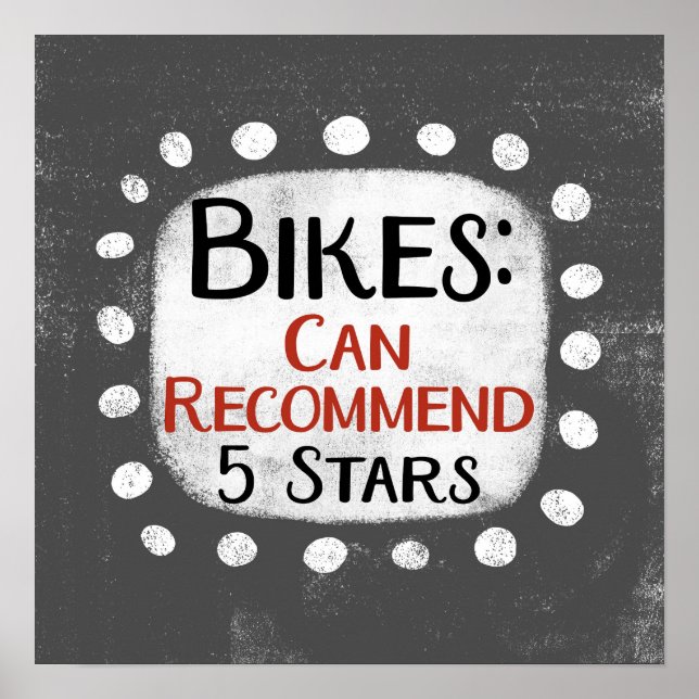 Bikes Review 5 Stars Poster Wall Art (Frente)