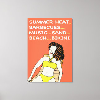 Bikini Amarelo - Arte Canvas