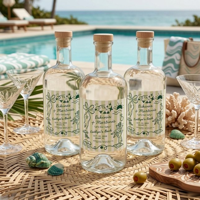 Bikinis & Martinis Beach Bachelorette Party Custom (Criador carregado)