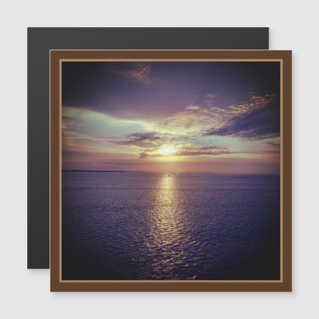 Bilbau | Sunrise Sobre O Cartão Magnético Oceânico (Frente/Verso)