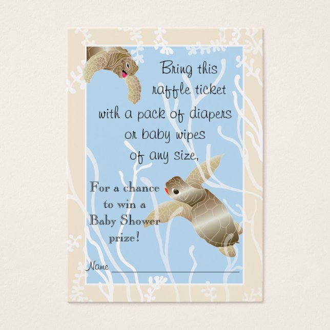 Bilhete/Creme/Tartaruga chá de fraldas (Frente)