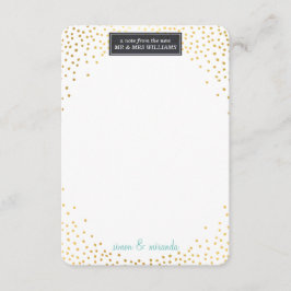 BILHETE DE AGRADECIMENTO CASAMENTO confete dourado