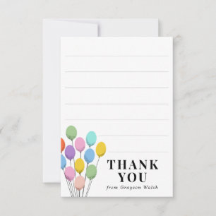 Bilhete de Agradecimento de Aniversário com Balões