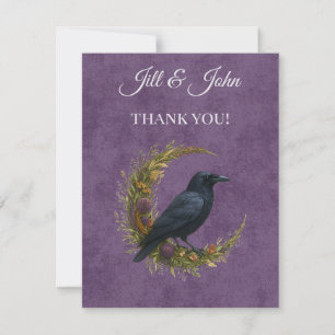 Bilhete de Agradecimento de Casamento com Folhagem