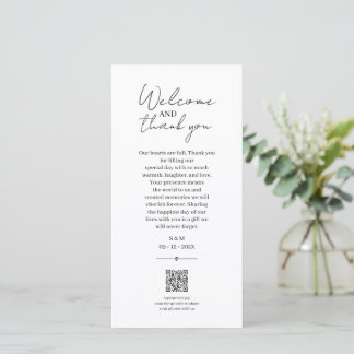 Bilhete de Agradecimento de Casamento com QR Code,