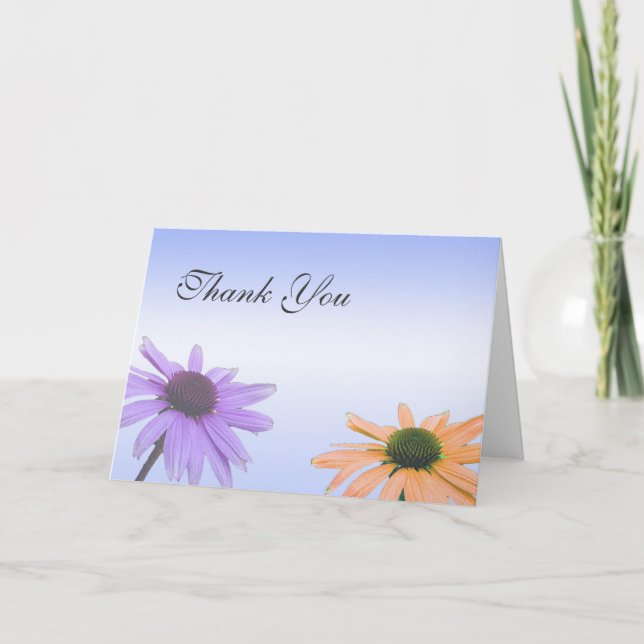 Bilhete de agradecimento de casamento, flores de m (Frente)