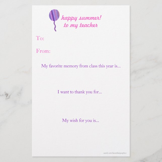 Bilhete de agradecimento do professor no final do  (Frente)