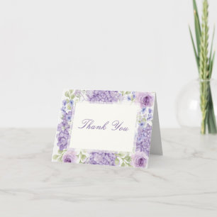 Bilhete de Agradecimento Floral Roxo Elegante para