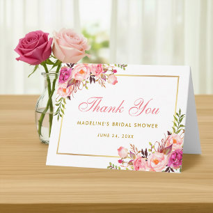 Bilhete de Agradecimento para Chá de Noiva Floral