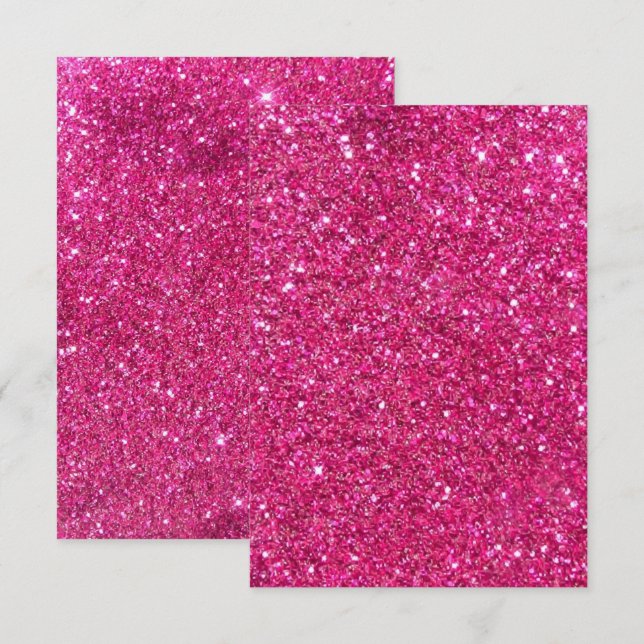 Bilhete de Agradecimento Pink Bling (Frente/Verso)
