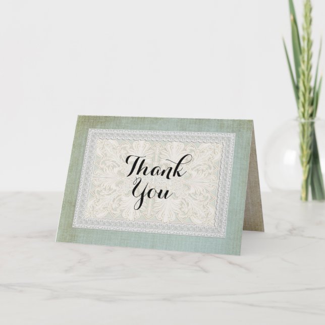 Bilhete de Agradecimento Rustic Lace com Linho Env (Frente)