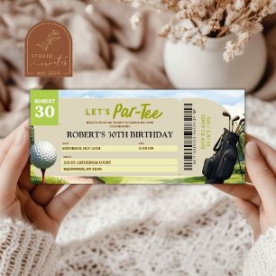 Bilhete de Aniversário Esporte Golfe Partee Adulto