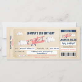 Bilhete de Avião Convite de Aniversário para Menin