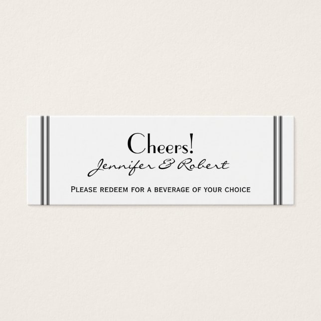Bilhete de Bebida de Casamento de Destino de Las V (Frente)