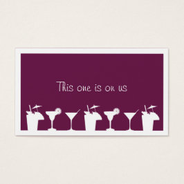 Bilhete de bebida para eventos corporativos de coc