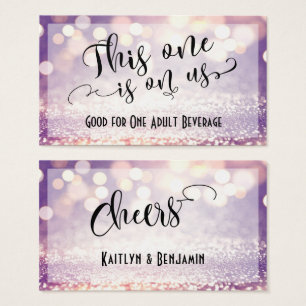 Bilhete De Bebida Roxo, Branco E Laranja