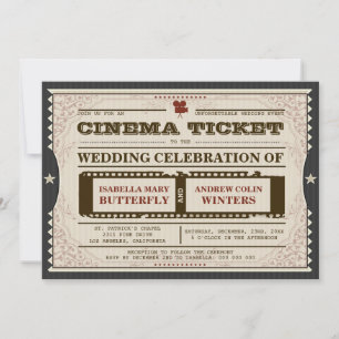 Bilhete de Cinema - Convite de Casamento para Cinz