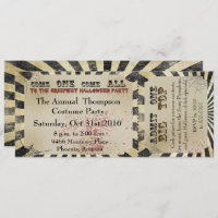 Bilhete de Circo de Convite para Festas de Hallowe