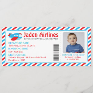 Bilhete de Convite Plano / Bilhete de Avião