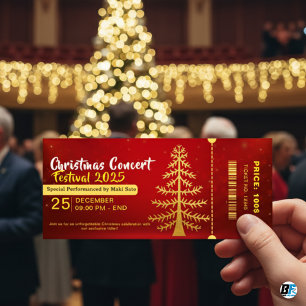 Bilhete de Entrada para Concerto de Natal Vermelho