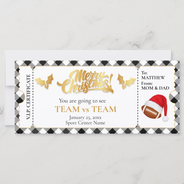 Bilhete de Futebol de Natal, Surprise Gift Voucher (Frente)