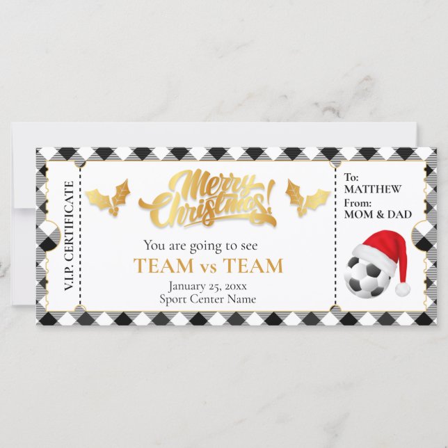 Bilhete de Futebol de Natal, Voucher Presente Surp (Frente)