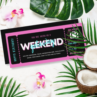 Bilhete de Presente de Oferta Preto de Semana Rosa